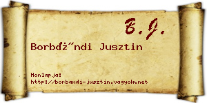 Borbándi Jusztin névjegykártya